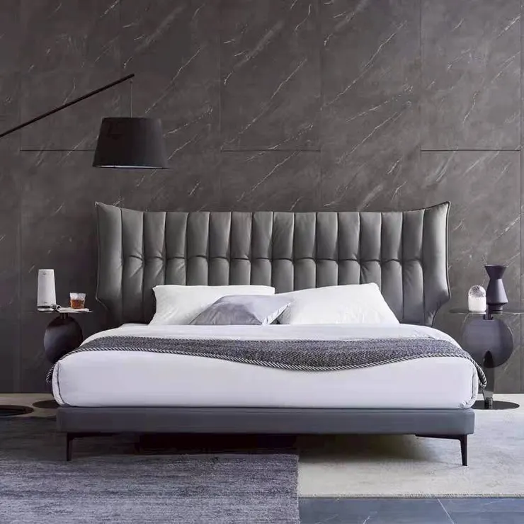 義式鋼琴鍵真皮床