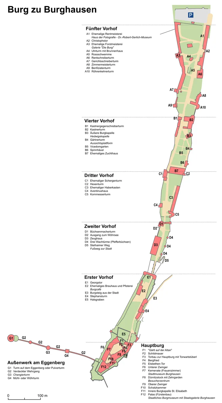 Burghausen Castle平面圖