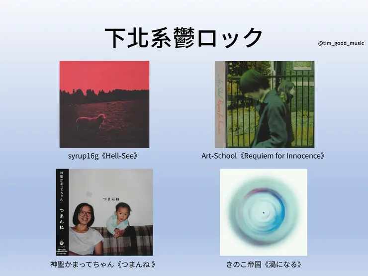 圖四、下北系「鬱ロック」代表樂團