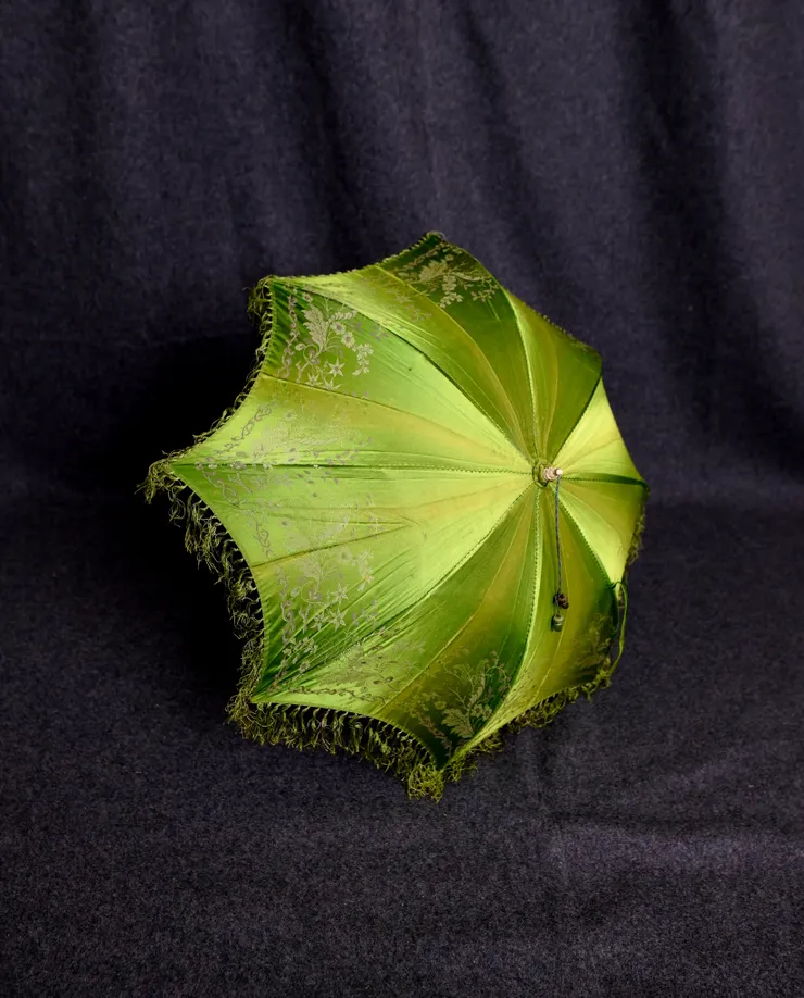 用有毒的謝勒綠作為布面的傘,圖片來源:X/衣服標本家:長谷川