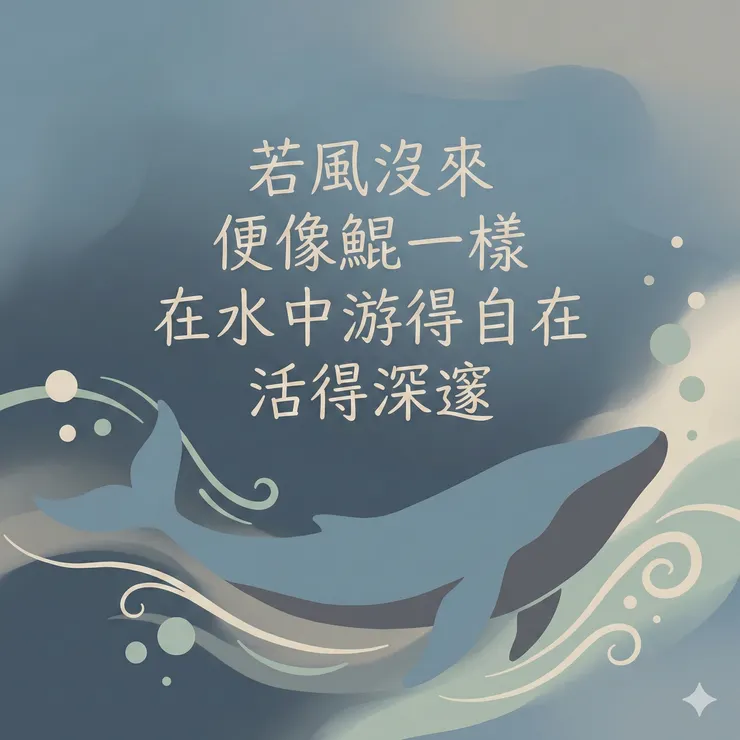 若風沒來，便像鯤一樣，在水中游得自在、活得深邃。