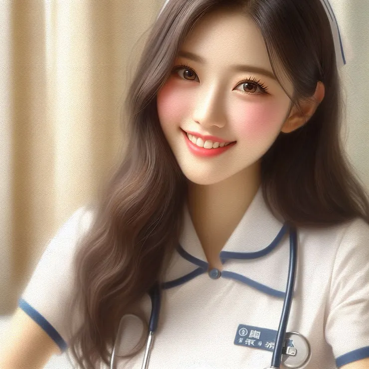 特寫，幸福地笑著