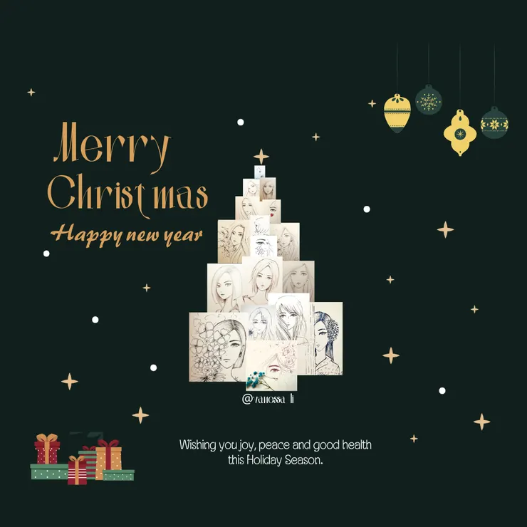 手繪人像聖誕卡 / Vanessa li