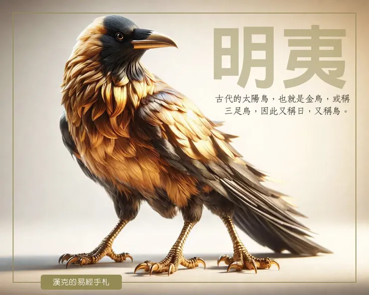 明夷是古代的太陽鳥,三足金烏。漢克懷疑,也可能是三足的無人機。 (漢克設計,AI生成圖)
