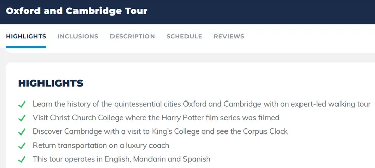截圖及英文原文出處https://www.goldentours.com/oxford-tours-from-london/oxford-and-cambridge-tour