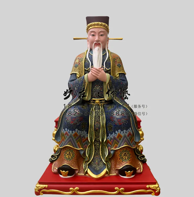 銅雕社公彩繪塑像