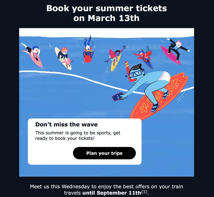 幾個熱門城市間的鐵路票，當時也都先透過SNCF訂好了