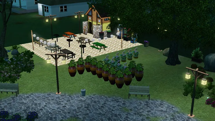 燒烤區到了晚上也燈火通明。