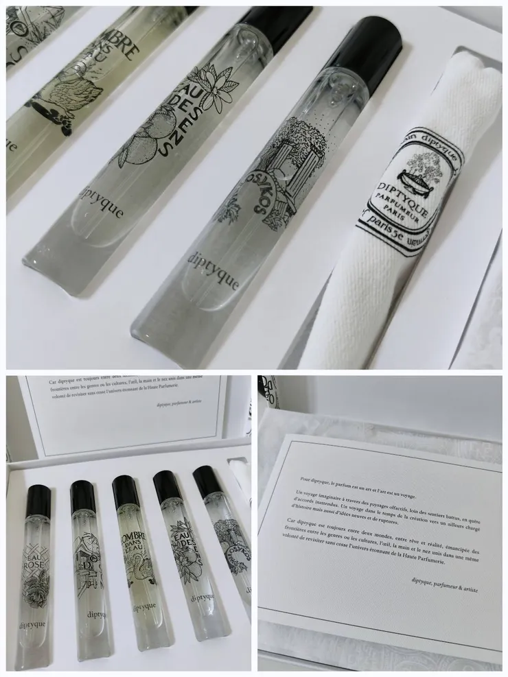 禮盒內的樣貌 - 裡面會有一張卡片 & 附贈旅行香水小袋