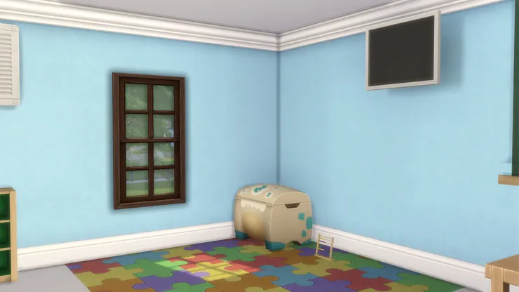 這個角落鋪了軟膠墊，小朋友脫了鞋子可以在上面玩。