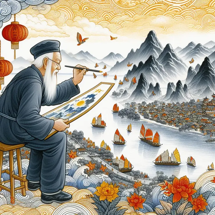 我請 Being 幫我畫一張土地公爺爺的，畫了幾次，都讓我想笑，也讓我挑不出來，可能是因為阿兜仔不認識誰是土地公爺爺吧。