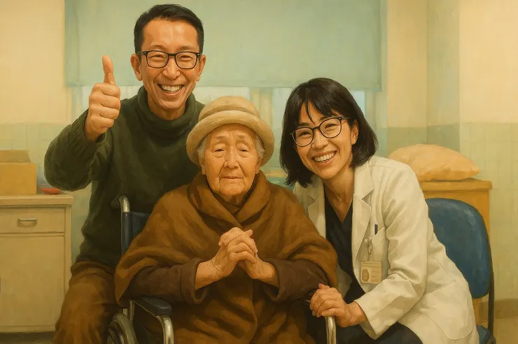 台北榮總老年精神科蔡佳芬醫師與我們合照的AI生成圖