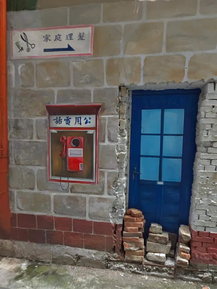 公共電話：在人手一機的時代之前，這個投幣式公共電話「等待」與「珍貴」的象徵。回憶起服兵役時為了打一通電話給心儀的人，得在雨中排隊、準備一口袋的一元硬幣，那種通訊的重量感是現在的通訊軟體無法取代的。