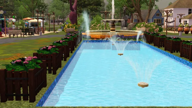 經過公園的路人都能看到這個美景。