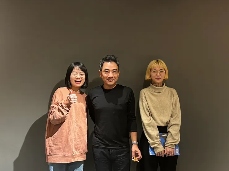 《老狐狸》導演專訪花絮照（左：廖翊帆，中：蕭雅全導演，右：黃曦）／廖翊帆 提供