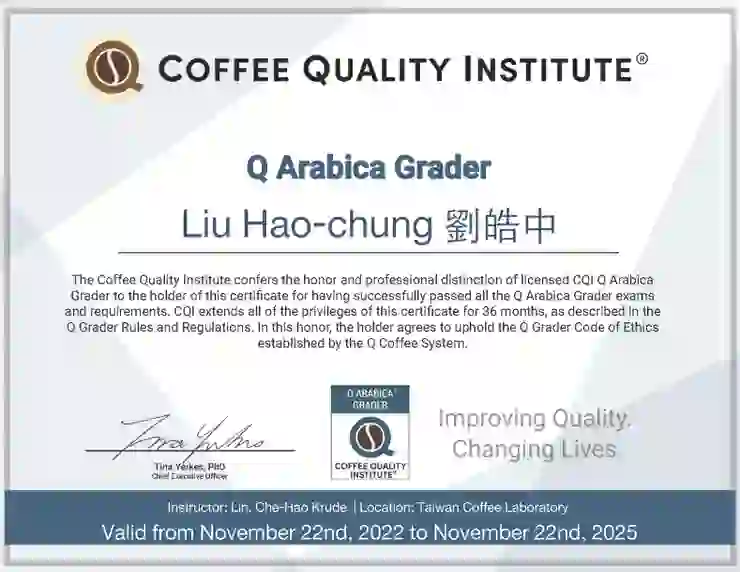 國際咖啡品質鑑定師 Q Grader