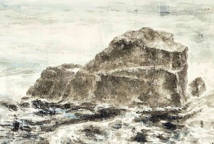 〈海上暴雨〉局部-島岩