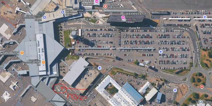 Christchurch Domestic Airport Shuttle Zone 基督城國內線機場 Go Rental 租車公司接駁地點