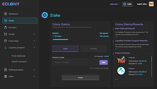 COLONY｜Stake your $CLY to unlock all Colony features