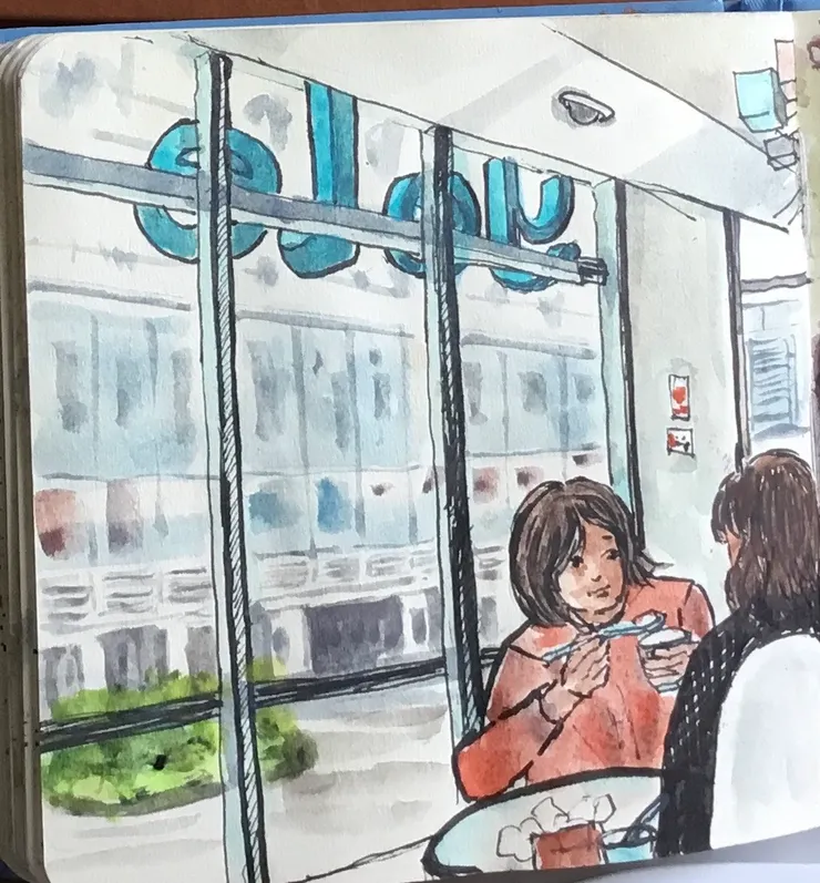 三種語言並用的聊天大嬸