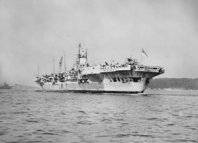 1945年2月，英國太平洋艦隊的勝利號和其他船隻抵達雪梨