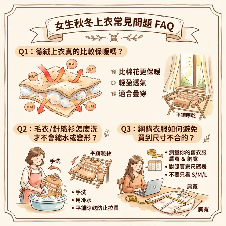 女生秋冬上衣常見問題FAQ