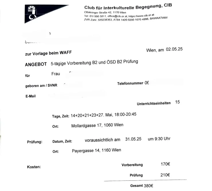 CIB語言學校報價單