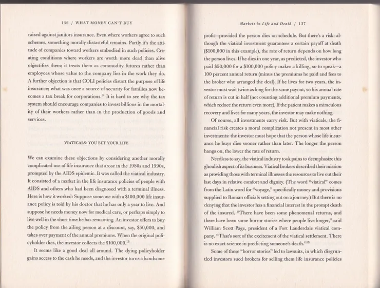 圖片出處：Sandel, Michael J. （2012）What Money Can’t Buy: The Moral Limits of Markets. New York: Farrar, Straus and Giroux.