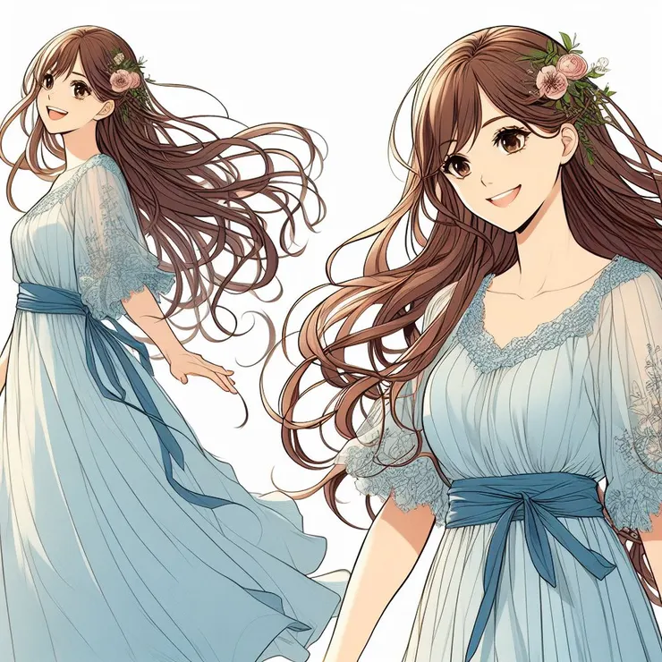 我精心打扮後的樣子，不時整理下衣服