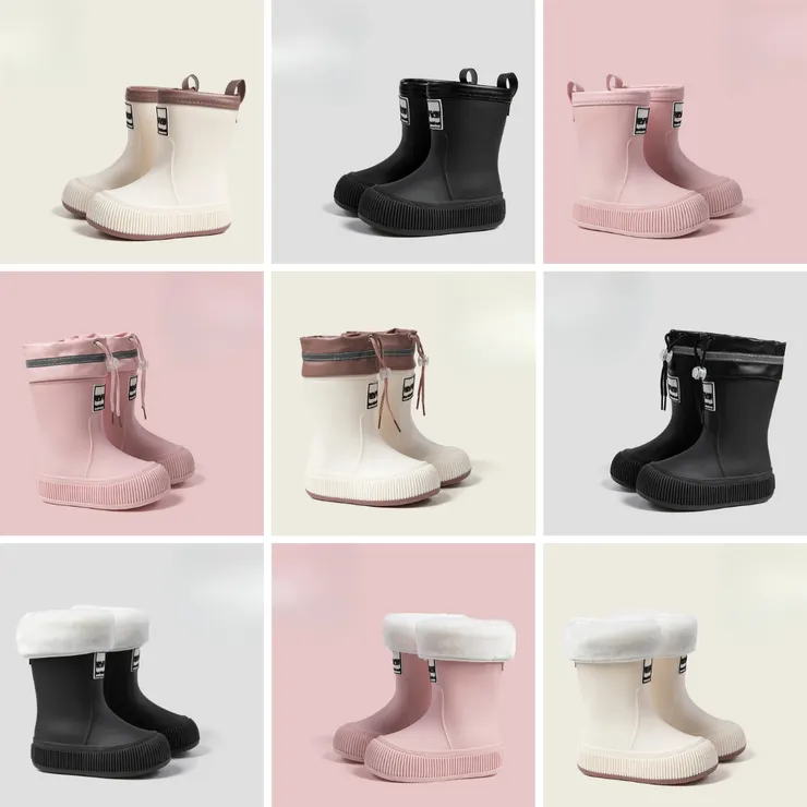 宅時光 字母棉套雨鞋(PVC)