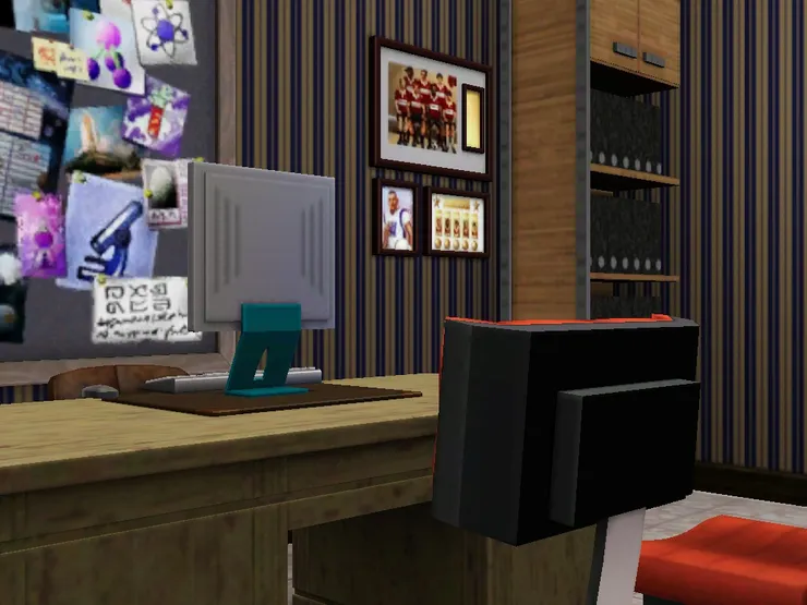 這裏也貼了些公司團體照、一些備忘錄等。旁邊的是文件櫃。