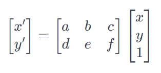 仿射變換數學式
