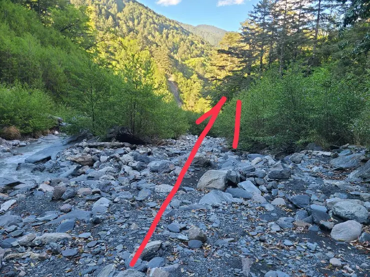 沿右側芒草溪床走