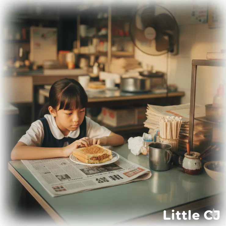 昏暗的早餐店。