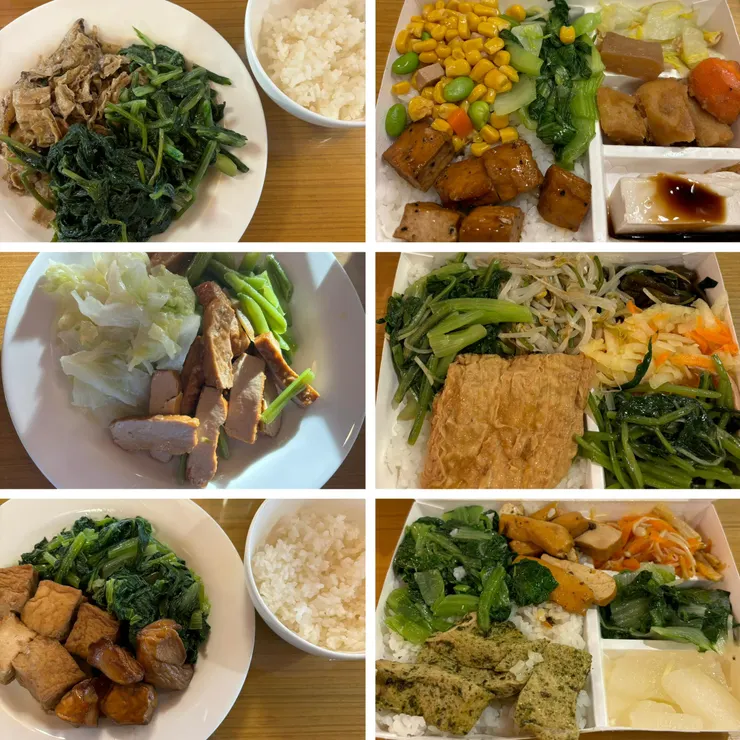 早餐、午餐自助式,晚餐是裝好的便當