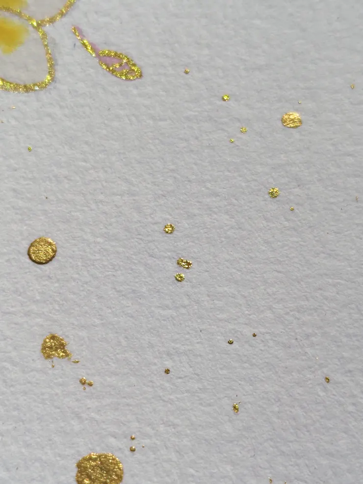 紙紋細節。金色顏料塗很濃會有燙金的效果