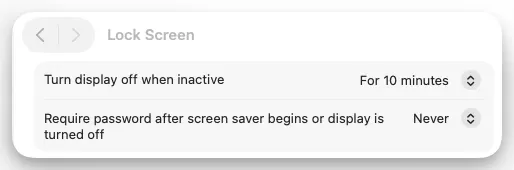 關閉螢幕保護程式開啟後需輸入密碼的設定（本機設定）