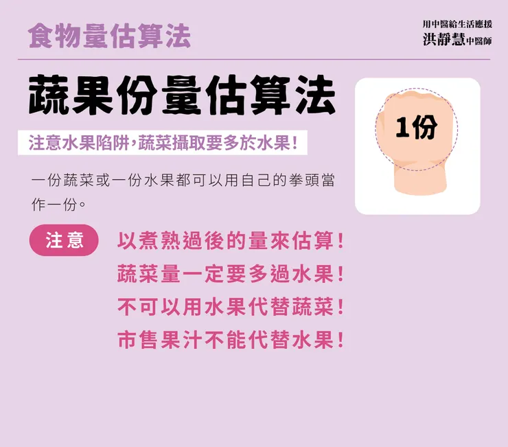 蔬果份量估算法