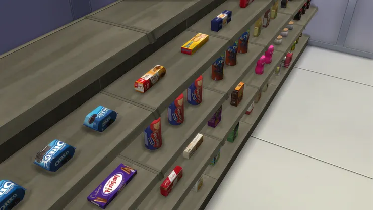 從高處望下來,貨品排列得很整齊。