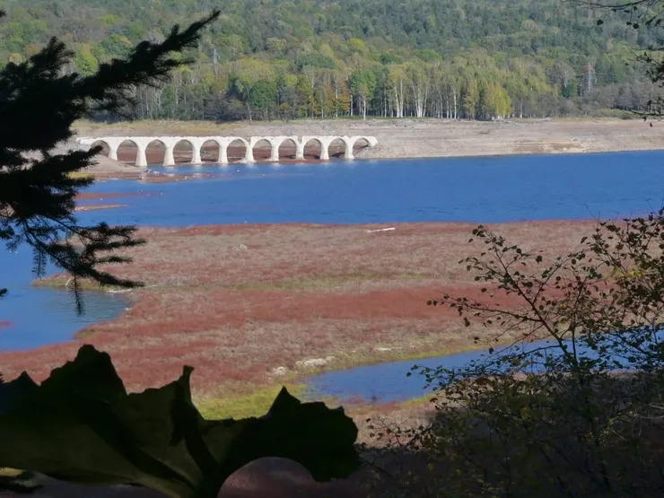 糠平湖與夢幻之橋(2023秋)/照片來源:NANA濕婦