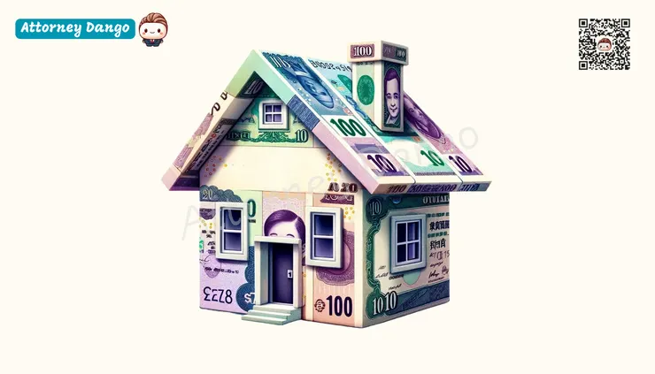 Cartoon House made of Money 