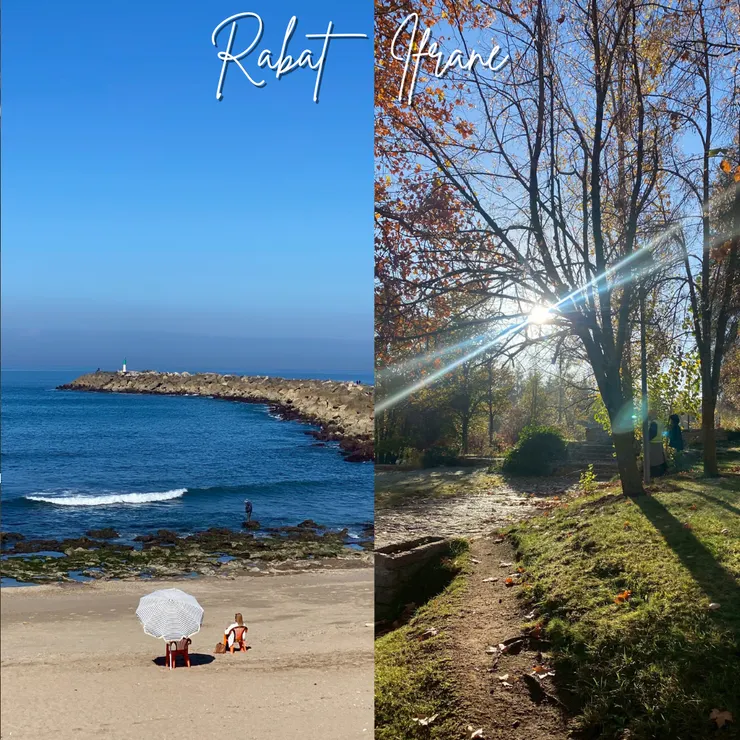 左側是有大西洋海岸景觀的拉巴特Rabat；右側是有充滿歐式感的伊芙蘭Ifrane