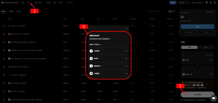 RWA 實戰篇:如何在 MyStonks 上買到 Apple、NVIDIA、Google?