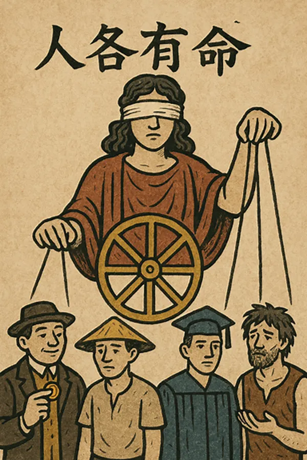 Copilot幫我畫的「人各有命」
