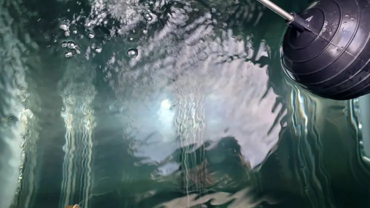 登頂處理後的水塔內部乾淨用水