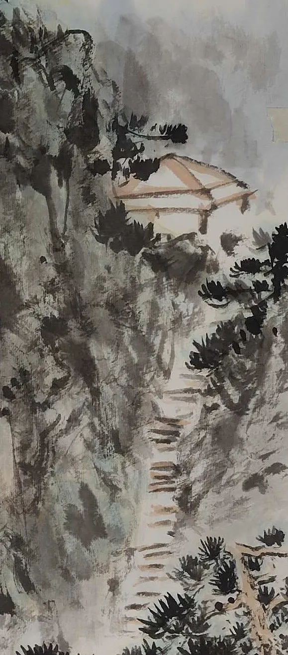 〈山亭晚翠〉局部－涼亭