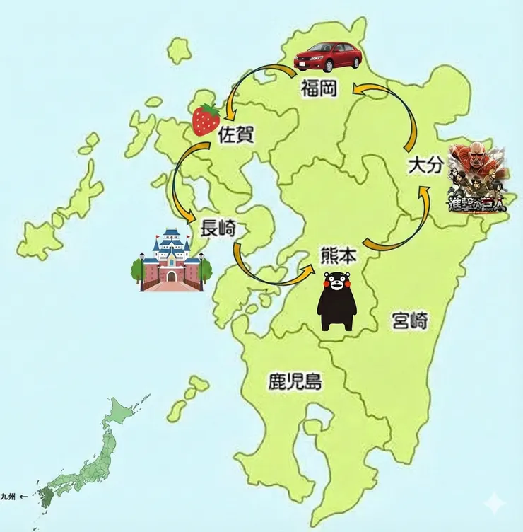 中九州逆時針自駕遊