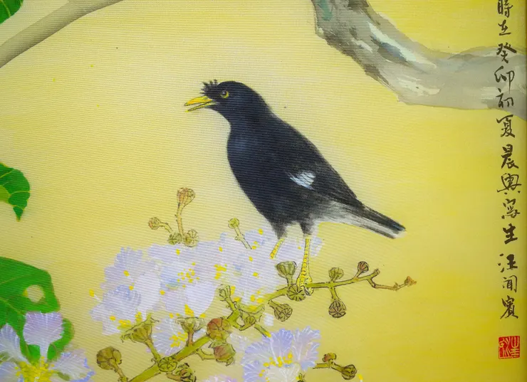 〈初夏晨興〉局部－八哥