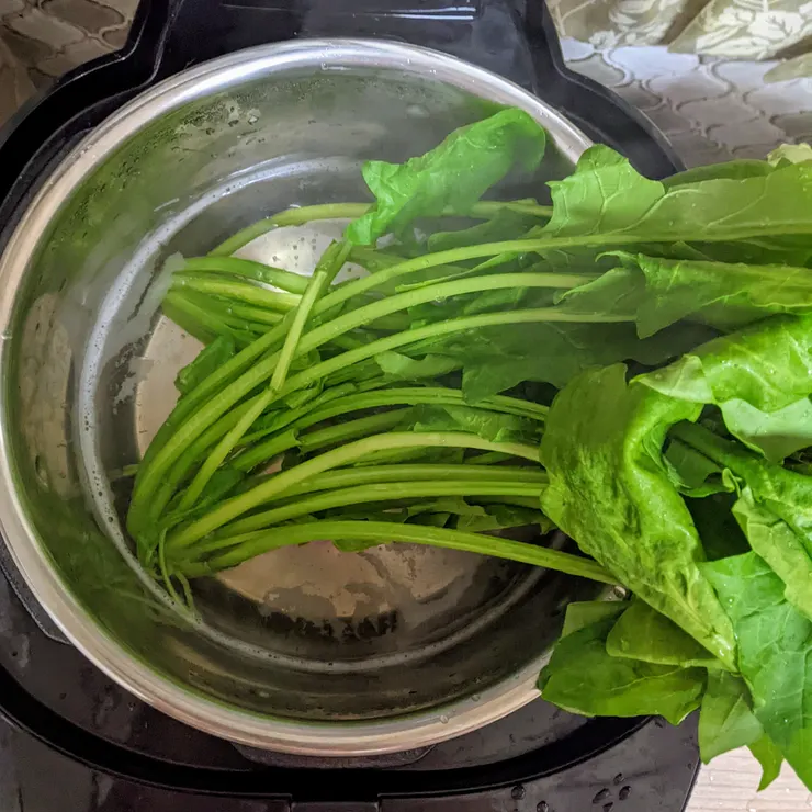 梗比葉需要煮久一些才會軟化