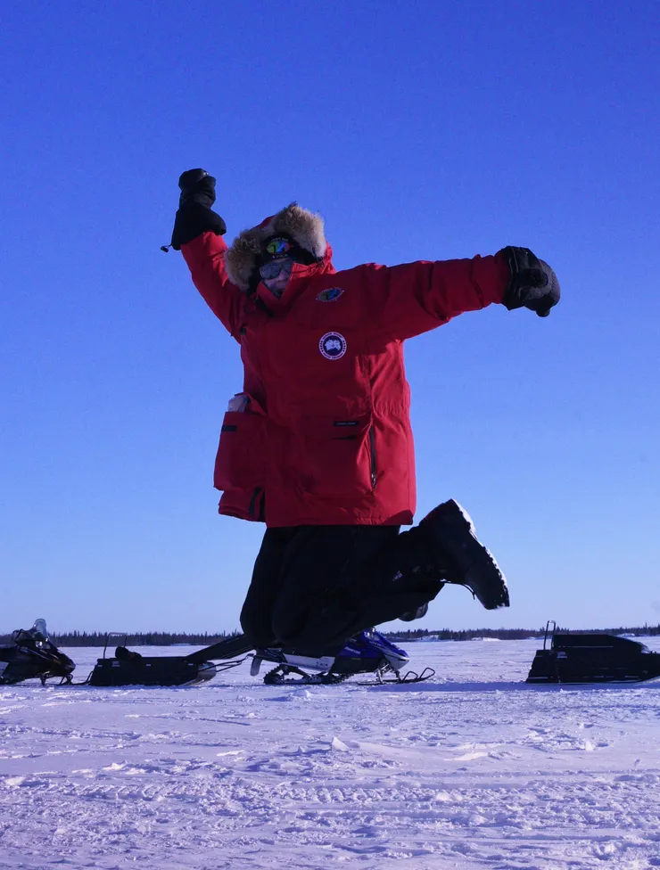到了大奴湖冰釣點，歡欣雀躍